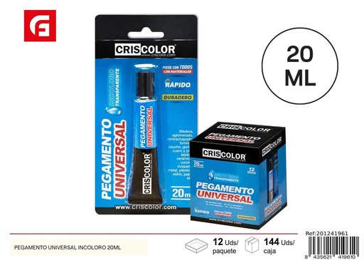 [201241961] Pegamento universal incoloro de 20ml - Manualidades y pegamentos