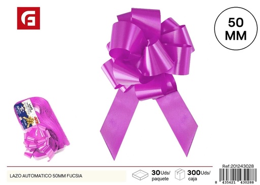[201243028] Lazo automático fucsia 50 mm - Etiquetas y regalos
