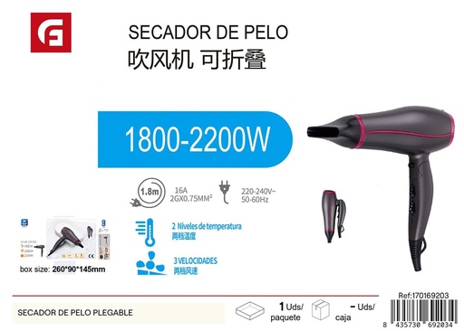 [170169203] Secador de pelo plegable - Accesorios electrónicos