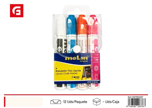 [152720387] Set de 4 rotuladores tiza/cristal - Material escolar y rotuladores