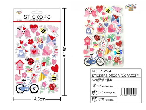 [PE2594] Stickers decor "corazón" 14x25 cm - Pegatinas infantiles