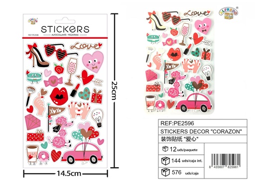 [PE2596] Stickers decor "corazón" 14x25 cm - Pegatinas infantiles