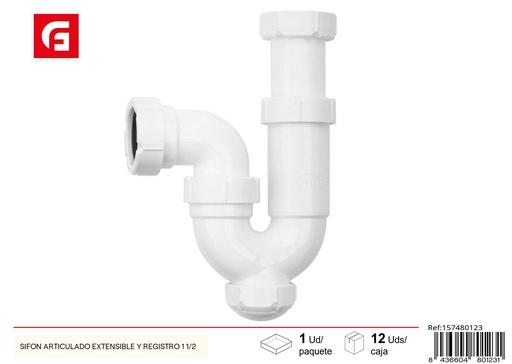 [157480123] Sifón articulado extensible y registro 1 1/2 - Accesorios de plomería