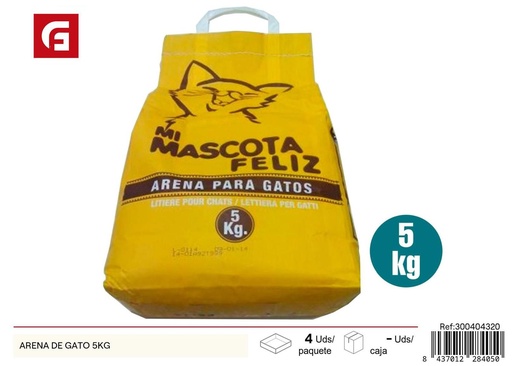 [300404320] Arena de gato 5 kg - Productos para mascotas