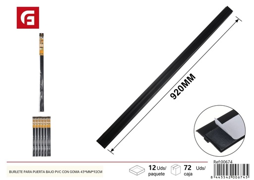 [00674] Burlete para puerta bajo PVC con goma 43x92cm para aislamiento