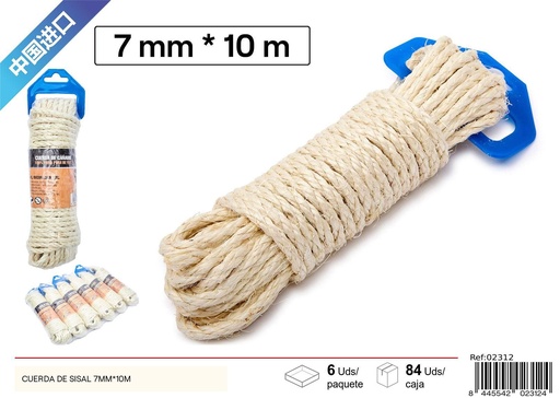 [02312] Cuerda de sisal 7mm*10m - Accesorios de ferretería