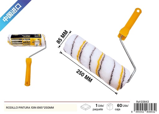 [03843] Rodillo de pintura naranja 10in Ø85x250mm - Accesorios de pintura