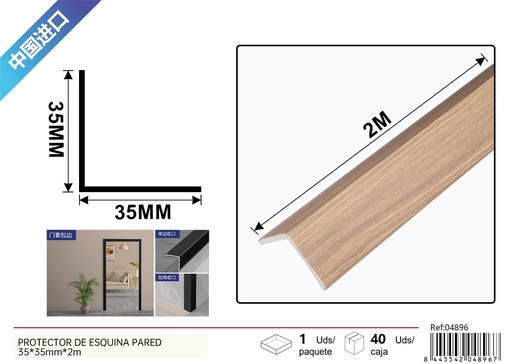 [04896] Protector de esquina pared de fibra de bambú - Accesorios de seguridad para el hogar