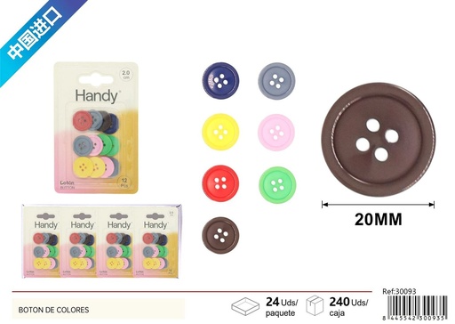 [30093] Botón de colores 32mm - Accesorios de costura y botones