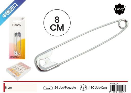 [30257] Imperdibles plateados tamaño 8 - Accesorios de costura
