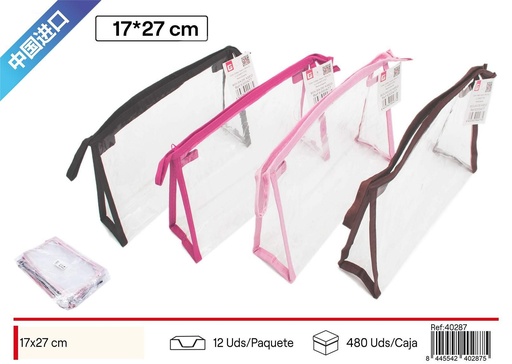 [40287] Neceser transparente mediano - Estuches de belleza y toiletry