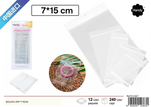 [251367] Bolsita OPP con agujero de avión 7*15 4 mil 100 pcs - Embalaje para alimentos