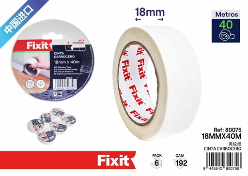 [80075] Cinta de carrocero 18mm*40m - Suministros de pintura