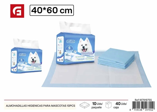 [187919755] Almohadillas higiénicas para mascotas 10 piezas 40x60 cm - Empapadores para mascotas