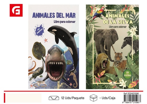 [202421596] Libro "Animales del mar y de la jungla" - Material escolar y libros de actividades