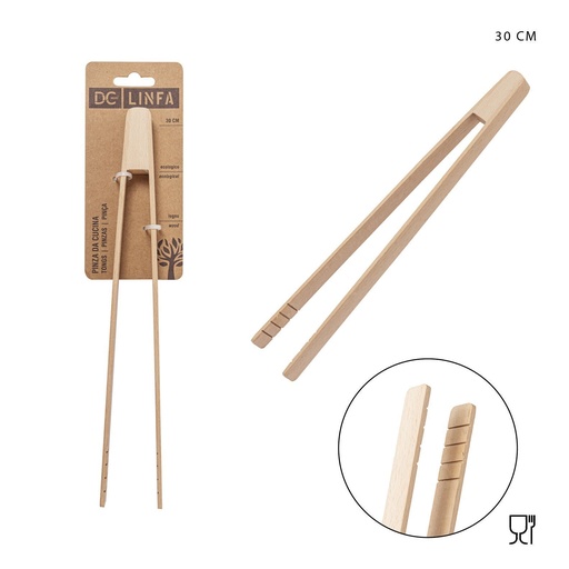 [0228321] Pinza de uso múltiple de madera 30 cm - Accesorios de cocina y utensilios