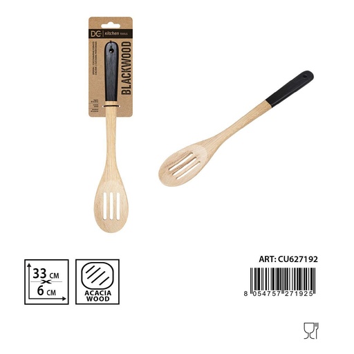 [0234720] Cuchara perforada de acacia 33x6 cm - Utensilios de cocina