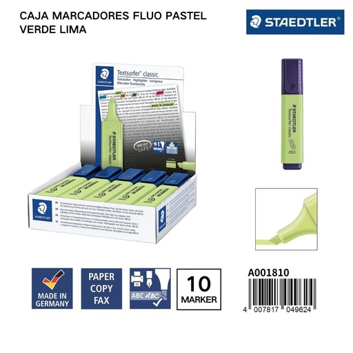 [A001810] Marcadores fluorescent survey 1/5 mm 10 pcs verde lima - Artículos de oficina