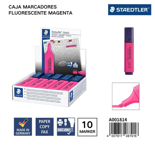 [A001814] Marcadores fluorescentes STAEDLER 1/5MM Caja 10 Magenta