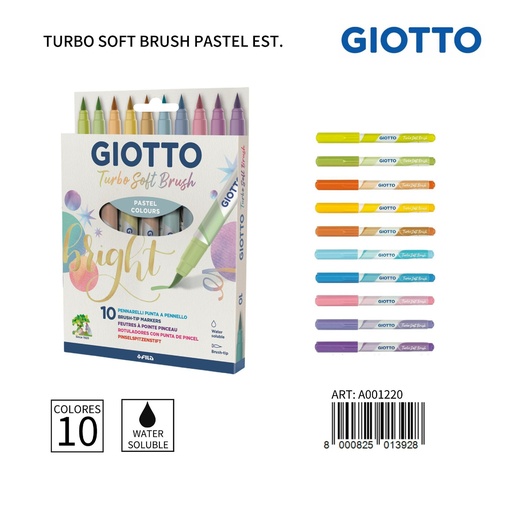 [A001220] Rotulador GIOTTO 10 colores - Papelería Rotulador