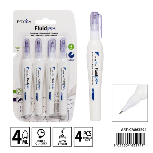 [0234832] Lápiz corrector 4ml 2pz - Material de oficina
