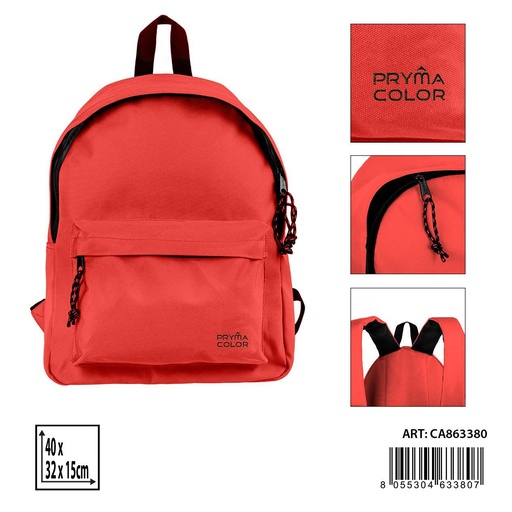 [0235540] Mochila grande color sólido 40X31X15cm fucsia fluorescente - Mochilas y estuches
