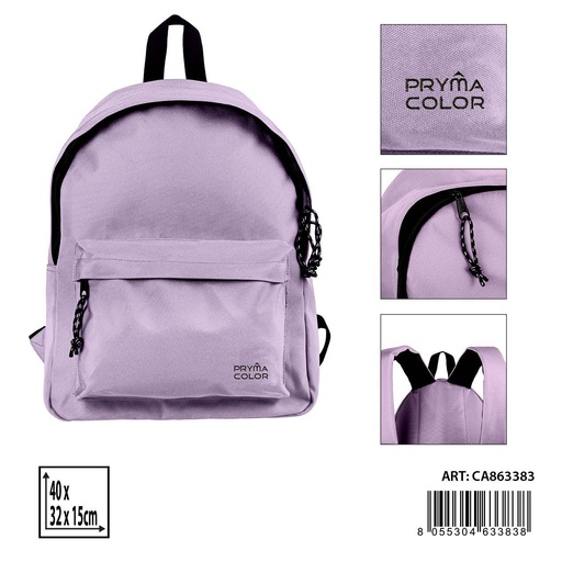 [0235544] Mochila grande color sólido 40X31X15cm lila pastel - Mochilas y estuches