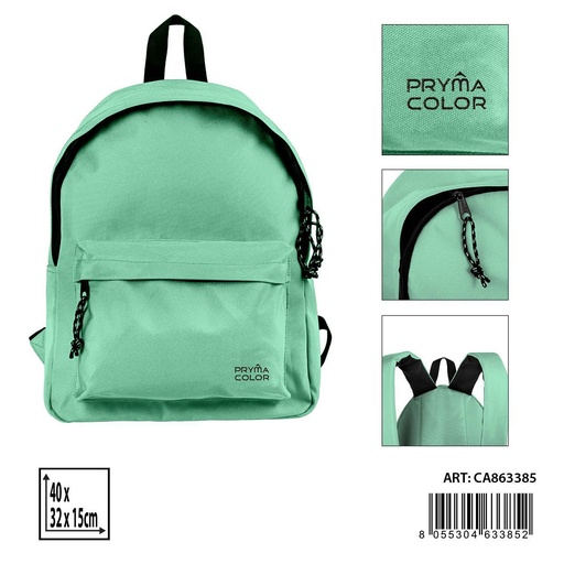 [0235546] Mochila grande color sólido 40X31X15cm azul claro pastel - Mochilas y estuches