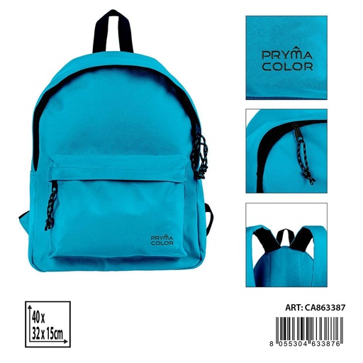 [0235542] Mochila grande color sólido 40X31X15cm azul fluorescente - Mochilas y estuches