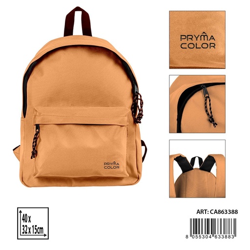 [0235607] Mochila grande color sólido 40X31X15cm naranja pastel - Mochilas y estuches