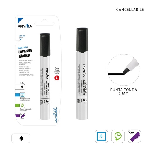 [0151377] Marcador para pizarra blanca 2mm negro - Papelería y artículos de escritura