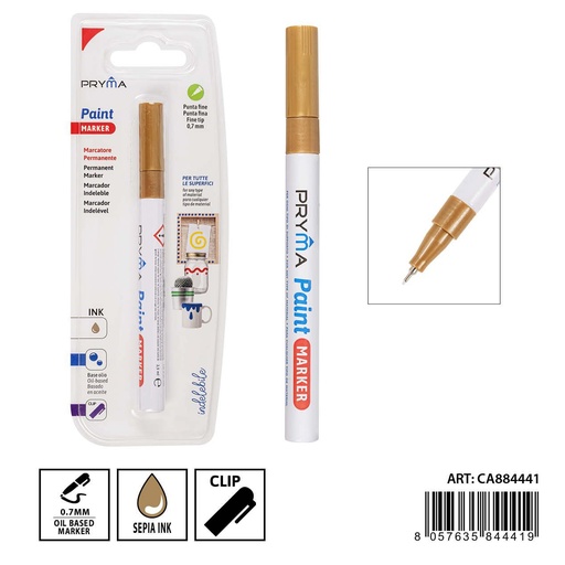 [0234478] Marcador de pintura punta fina 0.7 mm dorado - Utensilios de escritura