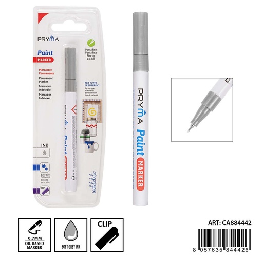 [0234479] Marcador de pintura punta fina 0.7MM plata - Herramientas de escritura