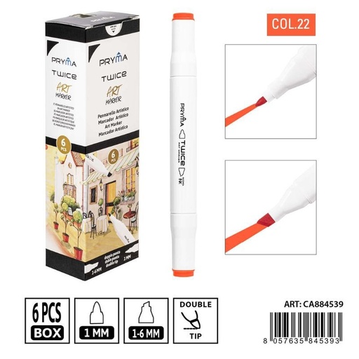 [0234965] Rotulador de doble punta 2-5/3mm color 22 - Artículos de escritura
