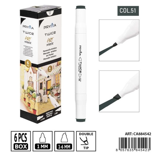 [0234968] Rotulador de doble punta 2-5/3mm color 51 - Artículos de escritura