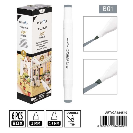 [0234975] Rotulador de doble punta 2-5/3mm color BG1 - Artículos de escritura