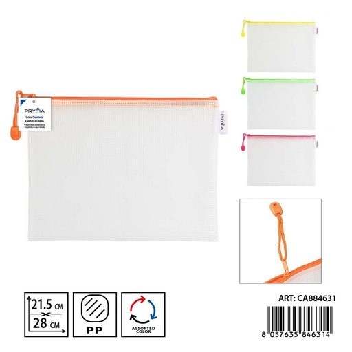 [0235109] Bolsa multiuso con cremallera 21.5X28 cm - Material de oficina