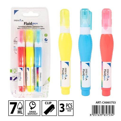 [0233604] Lápiz corrector 7 ml 3 piezas - Material de oficina