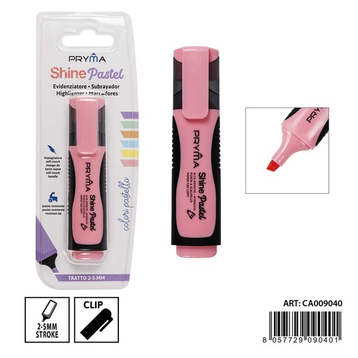 [0236653] Subrayador color macaron 2/5mm rosa pastel - Artículos de escritura