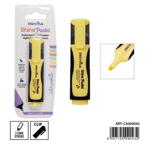 [0236656] Subrayador color macaron 2/5mm amarillo pastel - Artículos de escritura