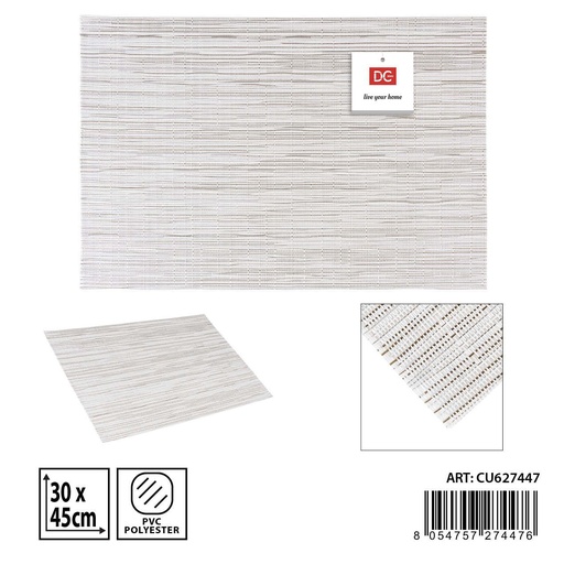 [0235335] Salvamantel individual de PVC 30x45 cm crema - Accesorios de mesa y manteles individuales