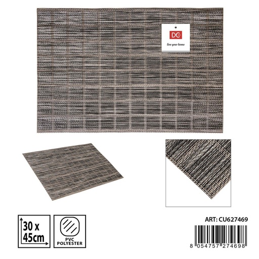 [0235357] Salvamantel individual negro 30x45 cm - Accesorios de mesa