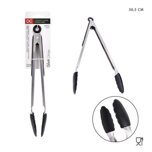 [0215413] Pinza de silicona L/Black 30.5cm - Utensilios de cocina
