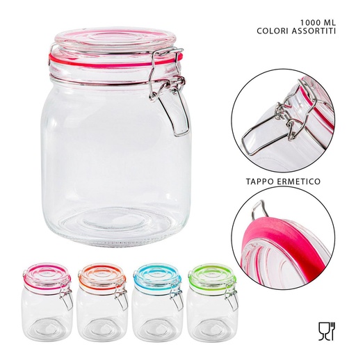 [0220168] Tarro de cristal hermético 1000ml - Productos de vidrio