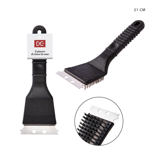 [0217621] Cepillo 2 en 1 para parrilla 21 cm - Accesorio para barbacoa