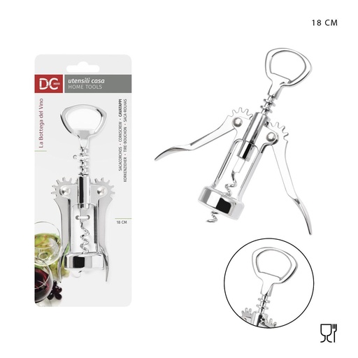 [0225755] Sacacorchos de metal 18x5.5x3.7 cm - Accesorios de cocina