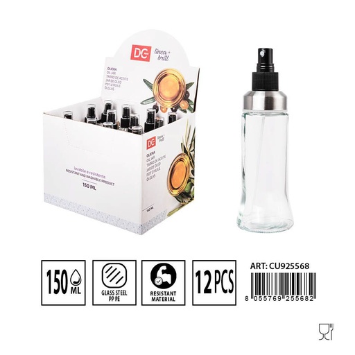 [0225834] Pulverizador de cristal para aceite 150ml 6*18cm - Accesorios de cocina