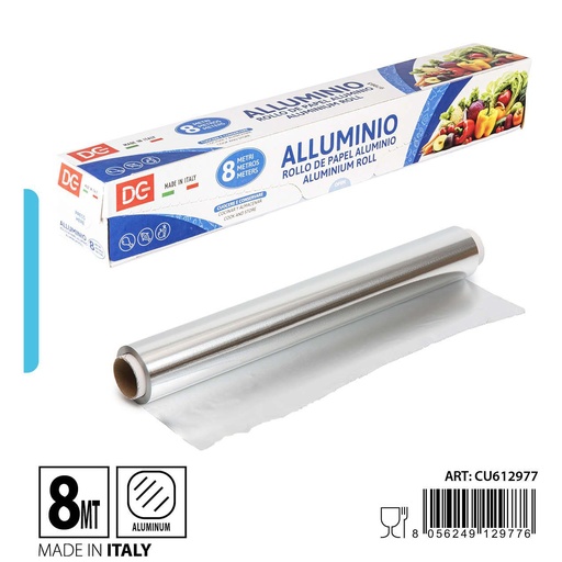 [0237530] Papel aluminio 8 metros - Accesorios de cocina y productos desechables