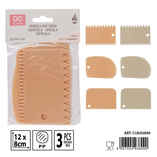 [0233842] Raspador de pastel 12x8 cm 3 pcs - Herramientas de repostería