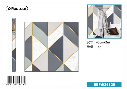 [935829] Rollo adhesivo de papel tapiz 45cm*2.0m diseño estampado - Decoración de paredes